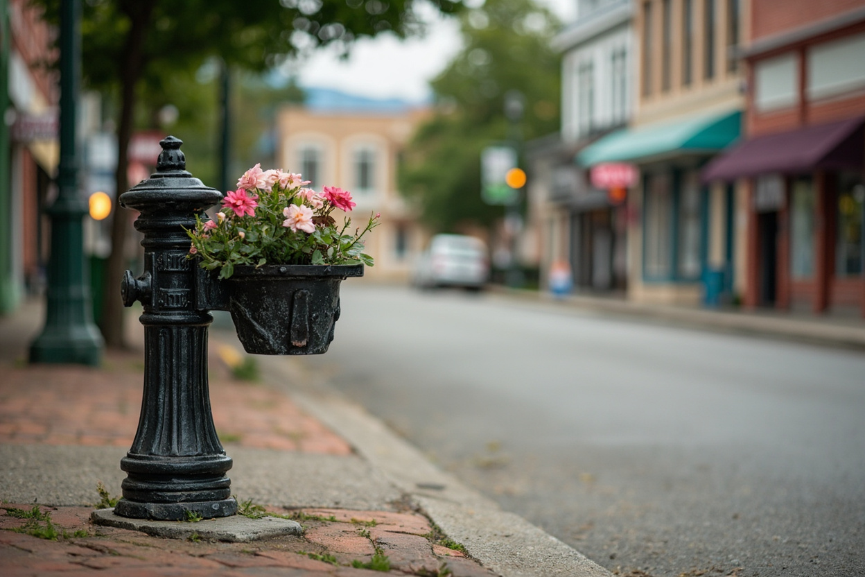 Downtown street scene in Kelowna BC